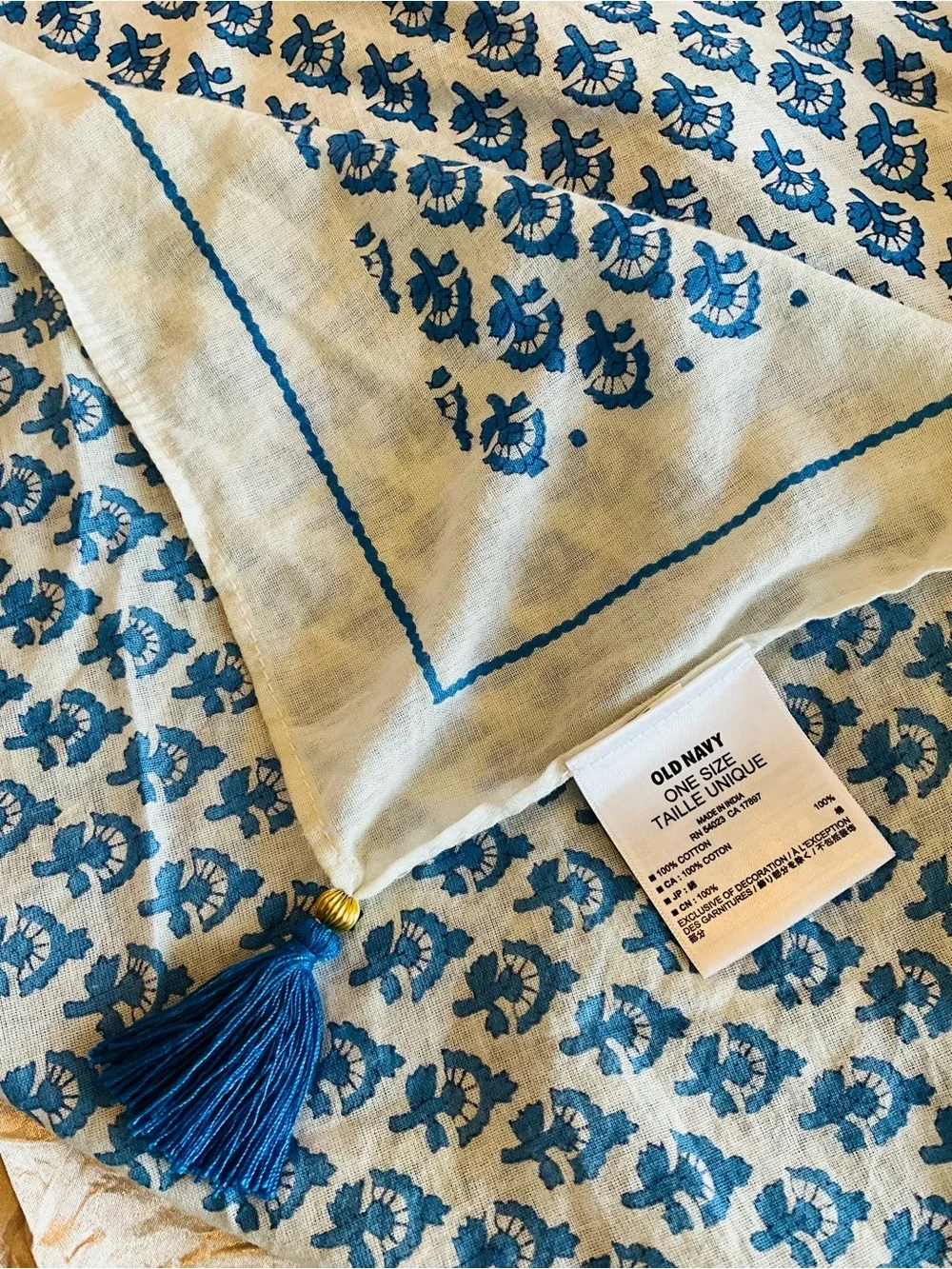 Blue and White Scarf